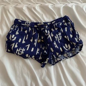 blue pattern shorts